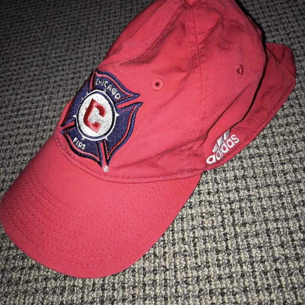 Chicago Fire MLS Strap‎ back Hat Adidas Red OSFA - Picture 2 of 4